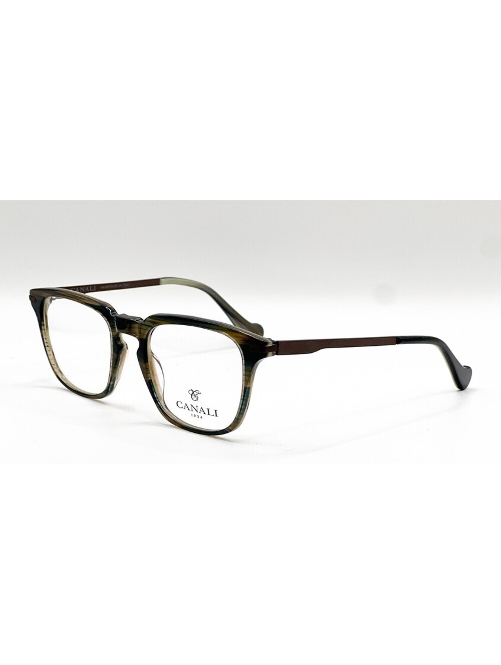NEW CANALI CO319 C03 BROWN HORN/GUNMETAL AUTHENTIC EYEGLASSES 52-20
